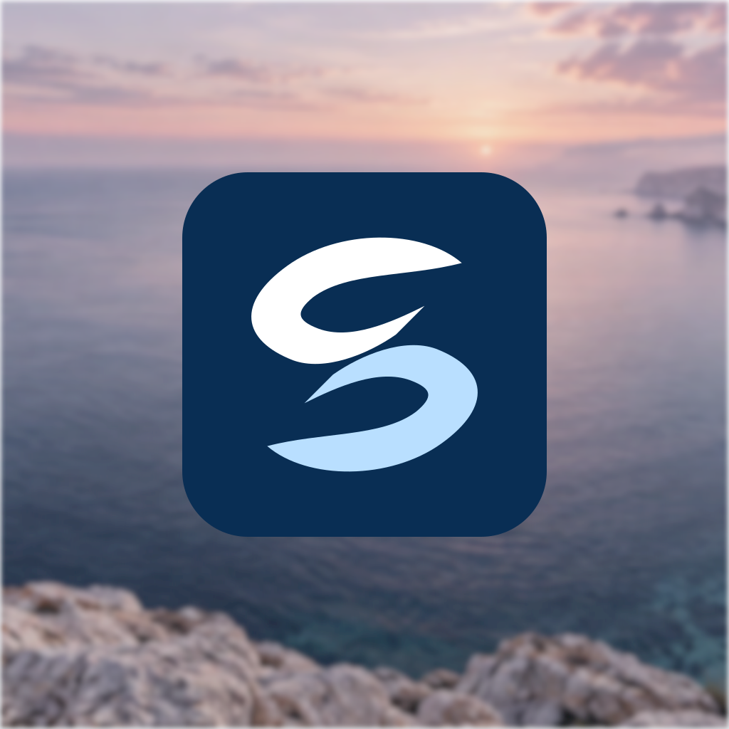 SUIMERA profile artwork with a distinctive S formed by two fluid ribbons